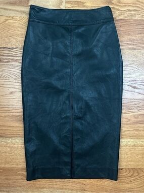 Babaton aritzia vegan Leather midi Pencil Skirt - Women